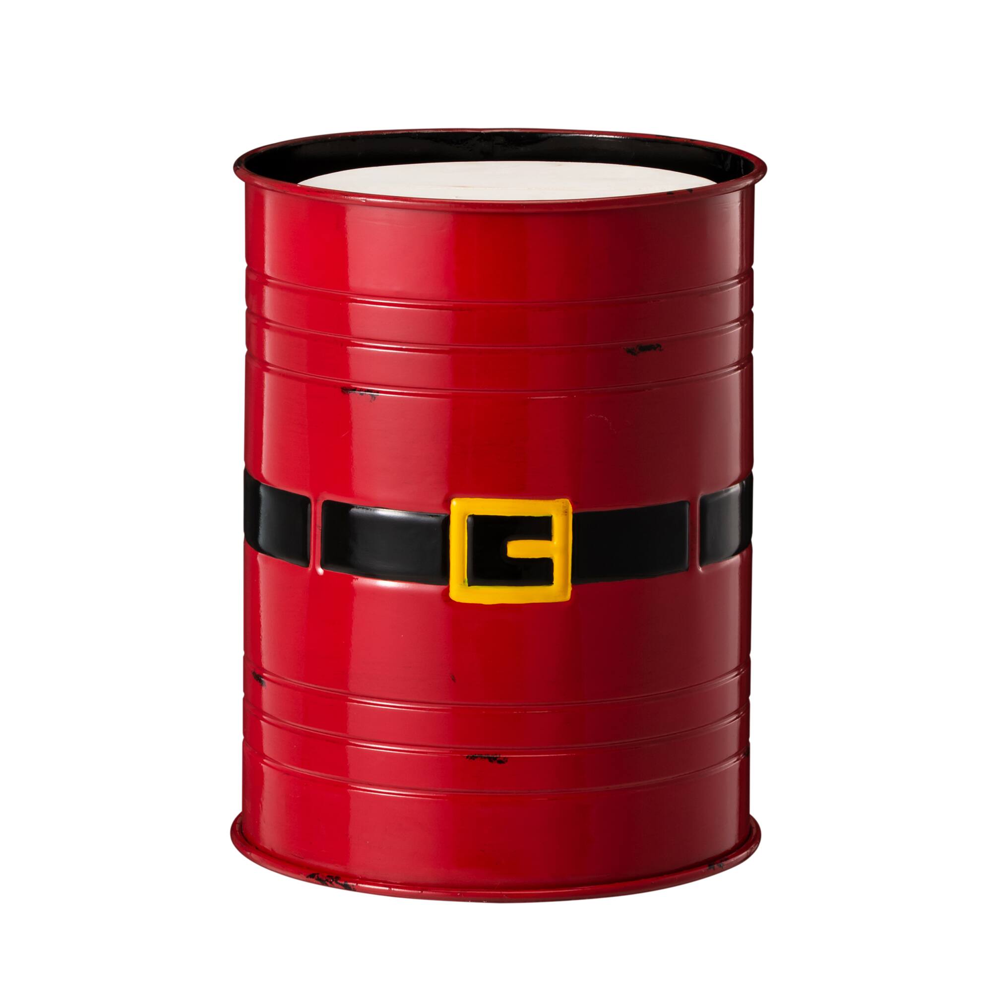 Glitzhome® Christmas Metal Santa Belt Storage Container Set